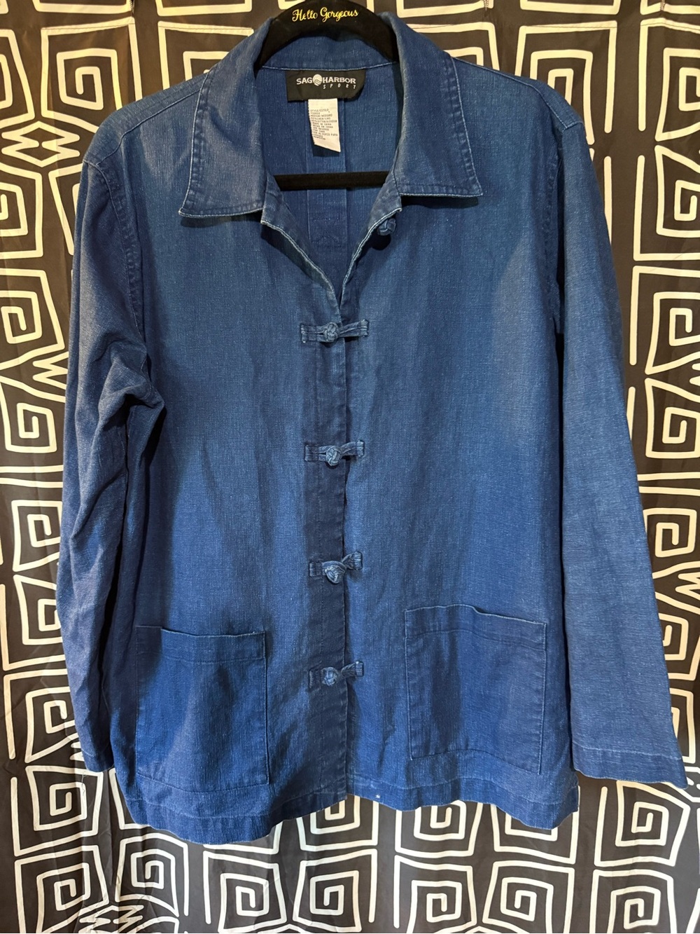 Sag Harbor Indigo Blue Denim Button-Front Jacket